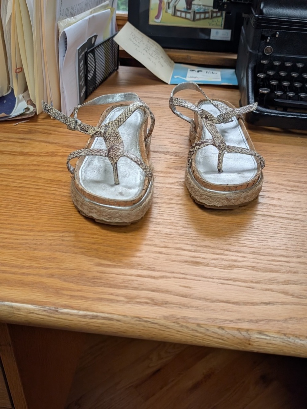 Donald Pliner alligator strappy espadrille sandals